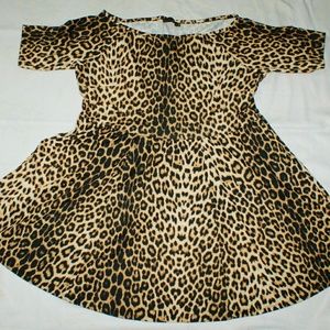 ASOS curve Pink Clove Leopard swing dress sz 28